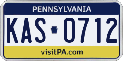 PA license plate KAS0712