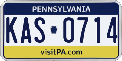 PA license plate KAS0714