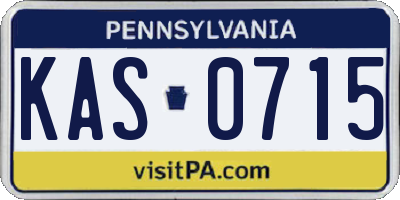 PA license plate KAS0715