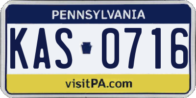 PA license plate KAS0716