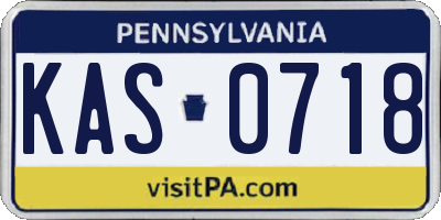 PA license plate KAS0718