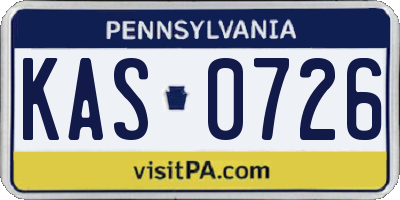 PA license plate KAS0726