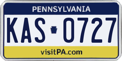 PA license plate KAS0727