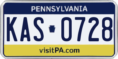 PA license plate KAS0728