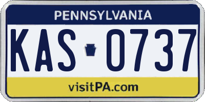 PA license plate KAS0737