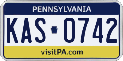 PA license plate KAS0742