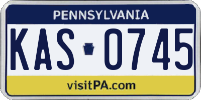 PA license plate KAS0745