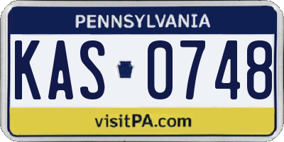 PA license plate KAS0748