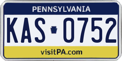 PA license plate KAS0752