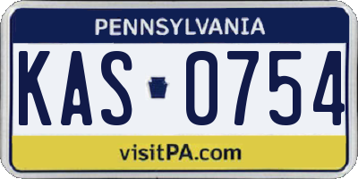 PA license plate KAS0754