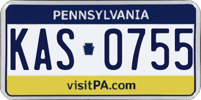 PA license plate KAS0755