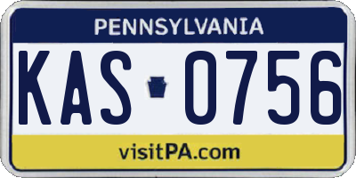 PA license plate KAS0756