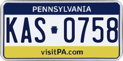 PA license plate KAS0758