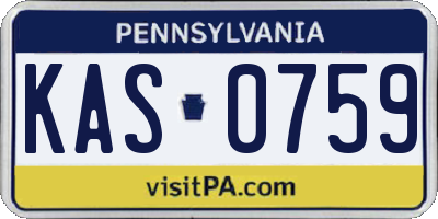 PA license plate KAS0759