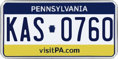 PA license plate KAS0760