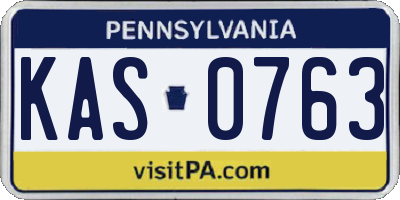PA license plate KAS0763