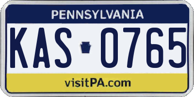 PA license plate KAS0765