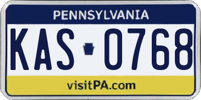 PA license plate KAS0768