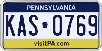 PA license plate KAS0769