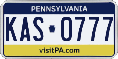 PA license plate KAS0777