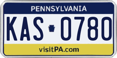 PA license plate KAS0780