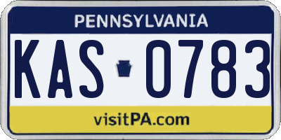 PA license plate KAS0783