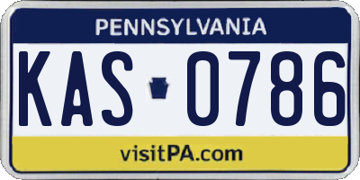 PA license plate KAS0786