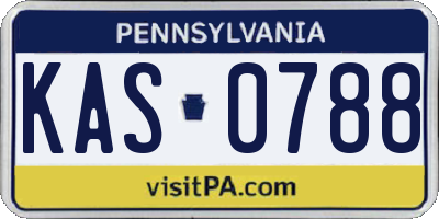 PA license plate KAS0788