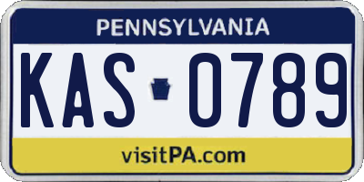 PA license plate KAS0789