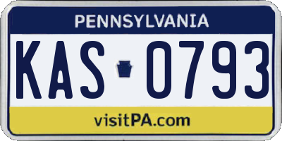 PA license plate KAS0793