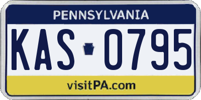 PA license plate KAS0795