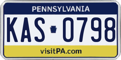 PA license plate KAS0798