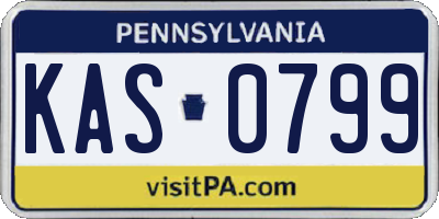 PA license plate KAS0799