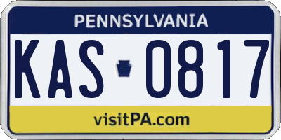 PA license plate KAS0817