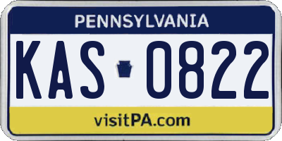 PA license plate KAS0822