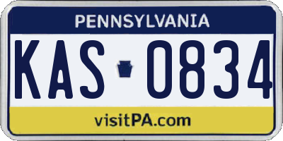 PA license plate KAS0834