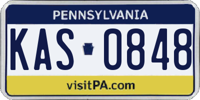 PA license plate KAS0848