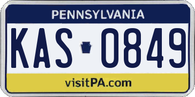 PA license plate KAS0849