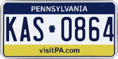 PA license plate KAS0864