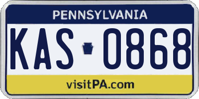 PA license plate KAS0868