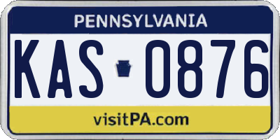 PA license plate KAS0876