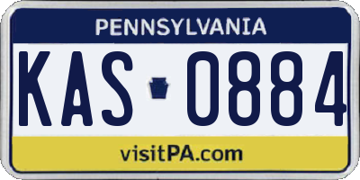 PA license plate KAS0884