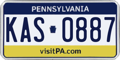 PA license plate KAS0887