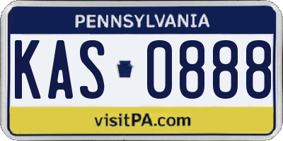 PA license plate KAS0888