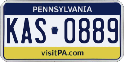 PA license plate KAS0889