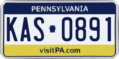 PA license plate KAS0891