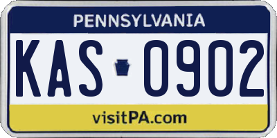 PA license plate KAS0902