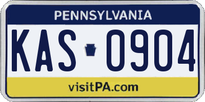 PA license plate KAS0904