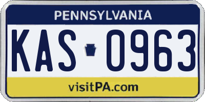 PA license plate KAS0963
