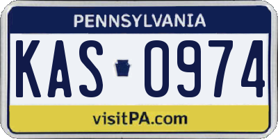 PA license plate KAS0974